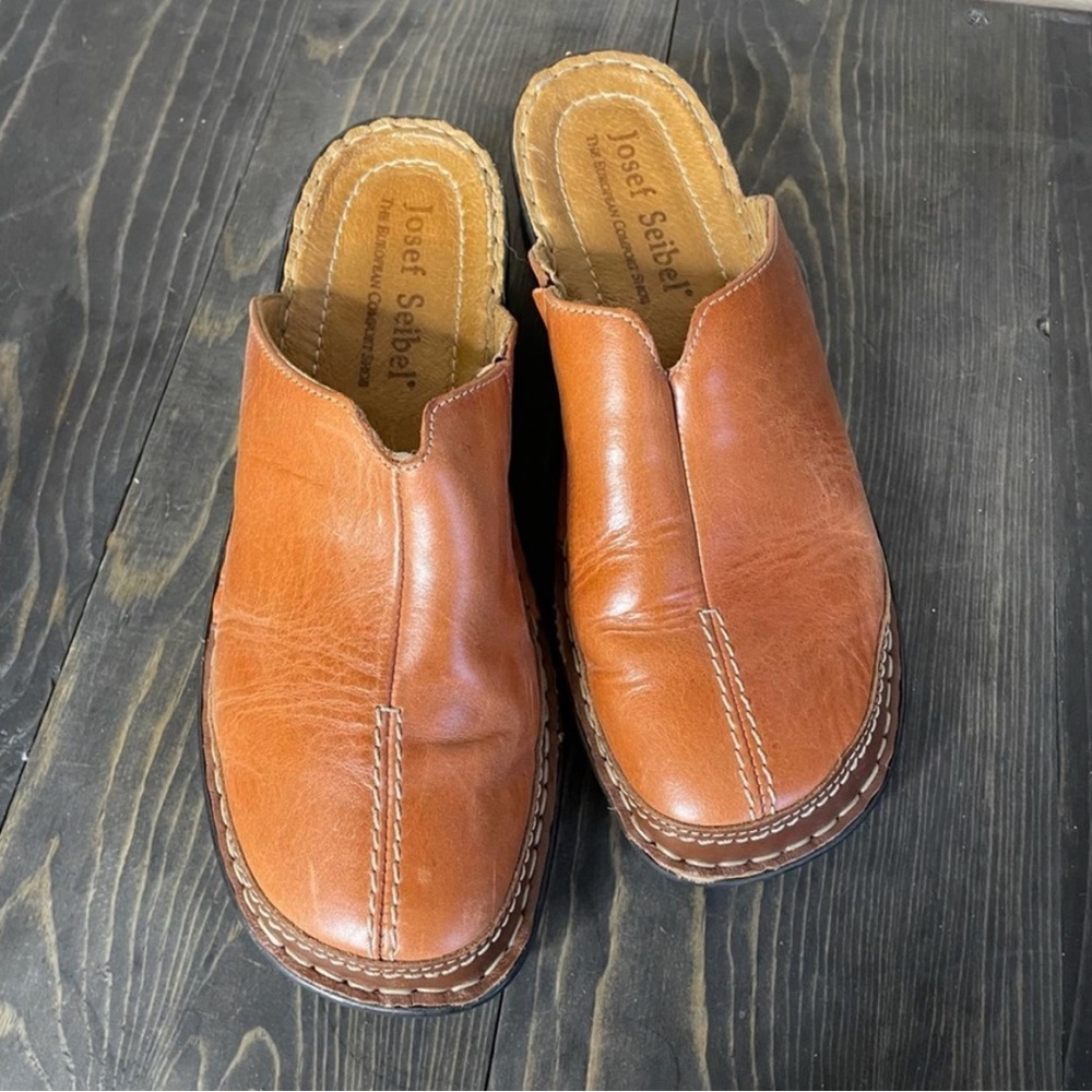 Josef Seibel Leather Mule Sandal Slide